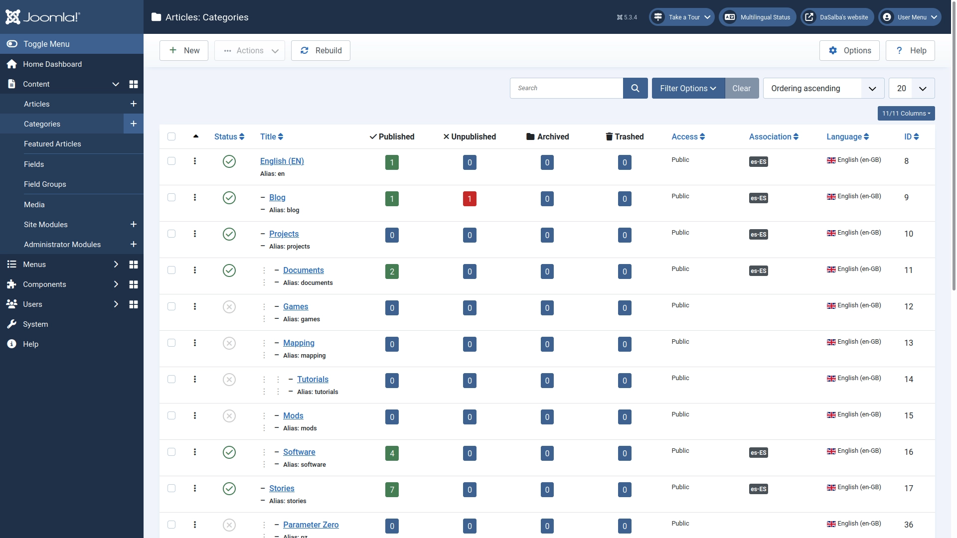 By clicking the article count, you can show the list.