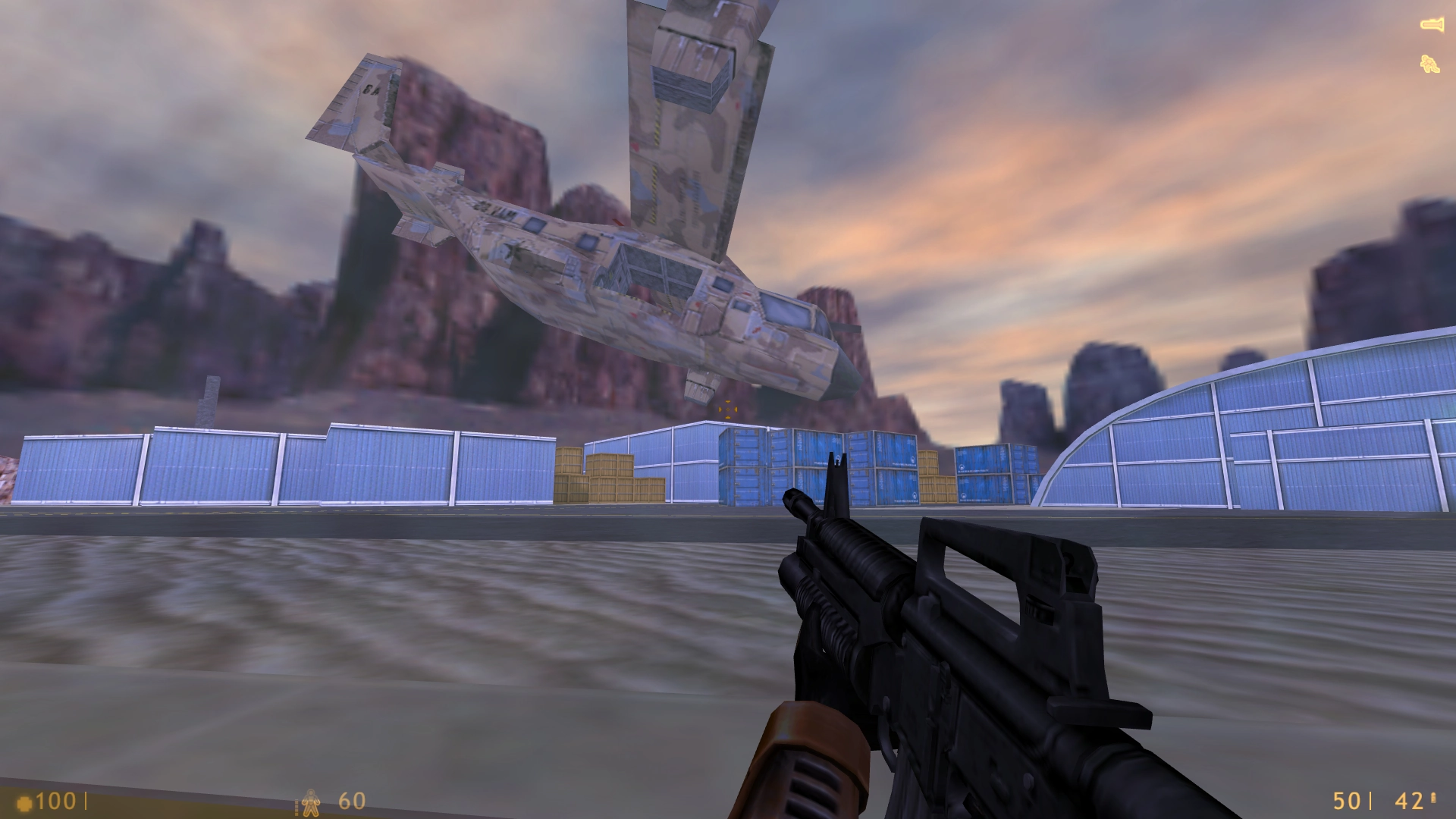 Unlike HL, there isn't a continous flow of levels. There are separate missions.