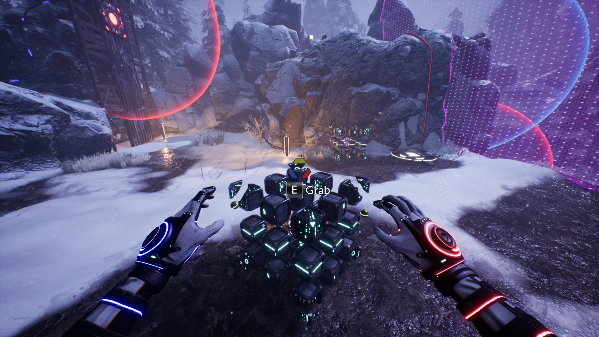 This screenshot is a good summary of Relicta. Cubes, panels and initially unreachable ledges. This screenshot is a good summary of Relicta. Cubes, panels and initially unreachable ledges.