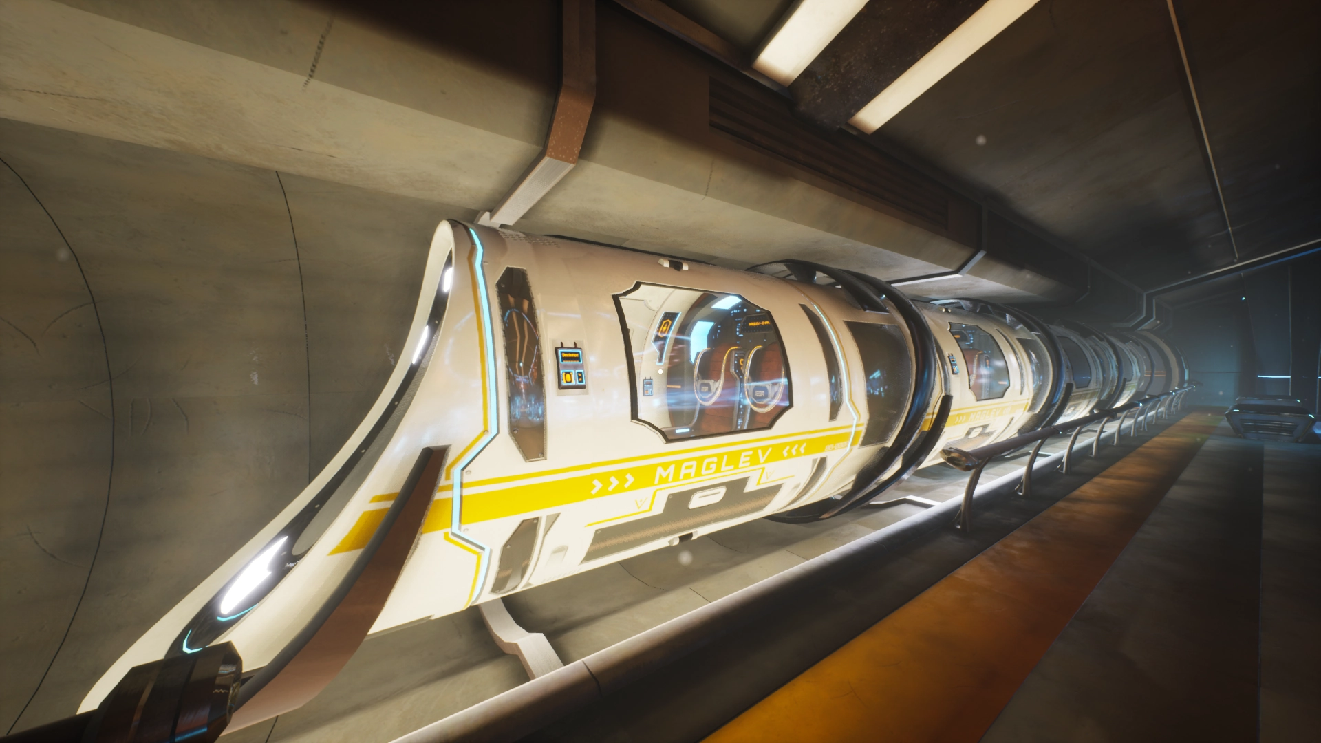 These trains are the main method of transportation between the central hub and the biomes. These trains are the main method of transportation between the central hub and the biomes.