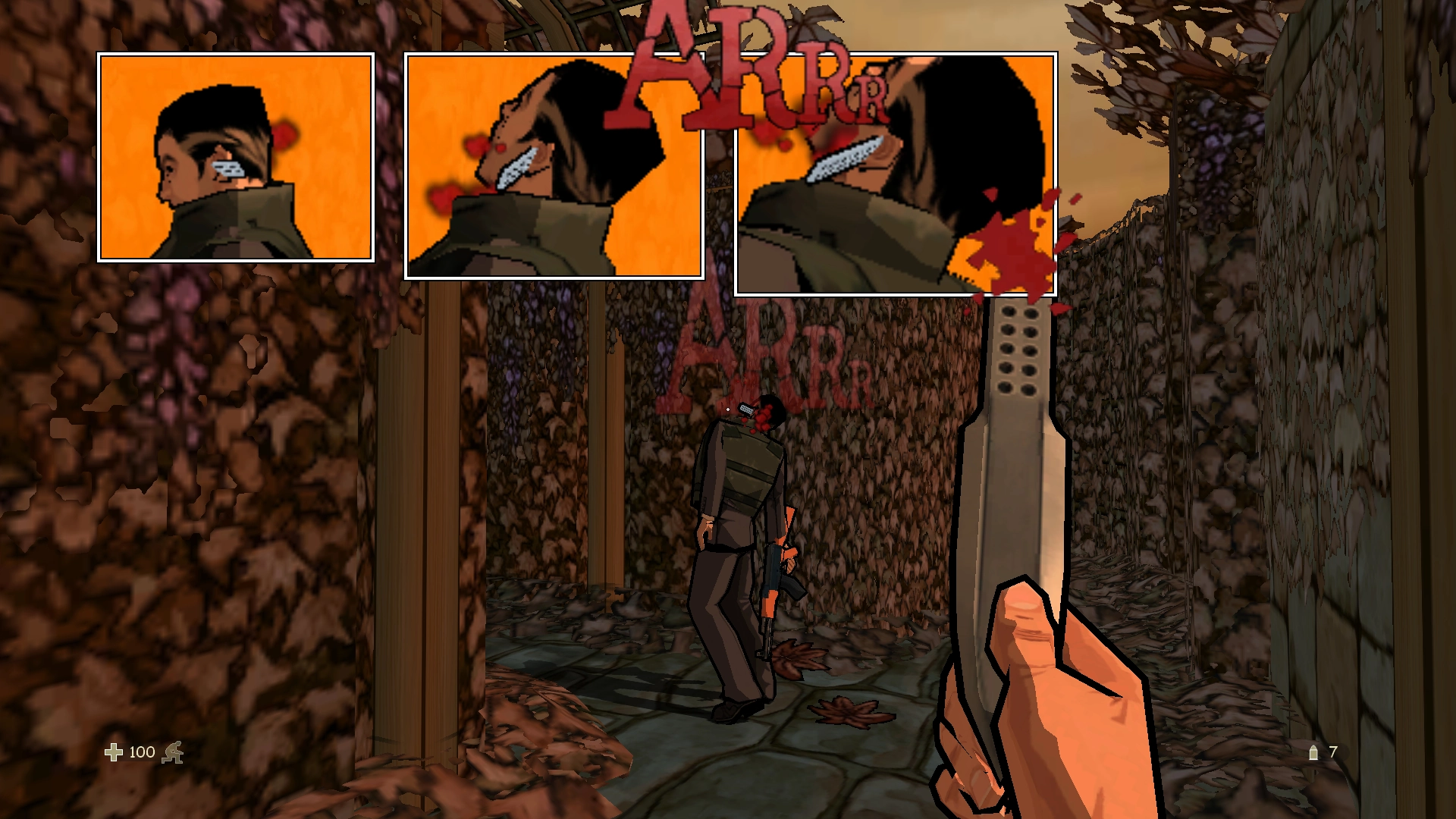 A painful example of things that make this game stand out: the panels offering a replay of an instant kill.