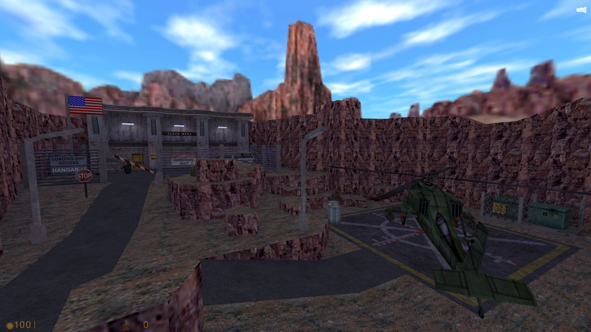 Like Half-Life and many other mods, this one begins with your character arriving to work. Apparently, janitors are deployed by helicopter while Gordon Freeman has to settle for a tram ride.