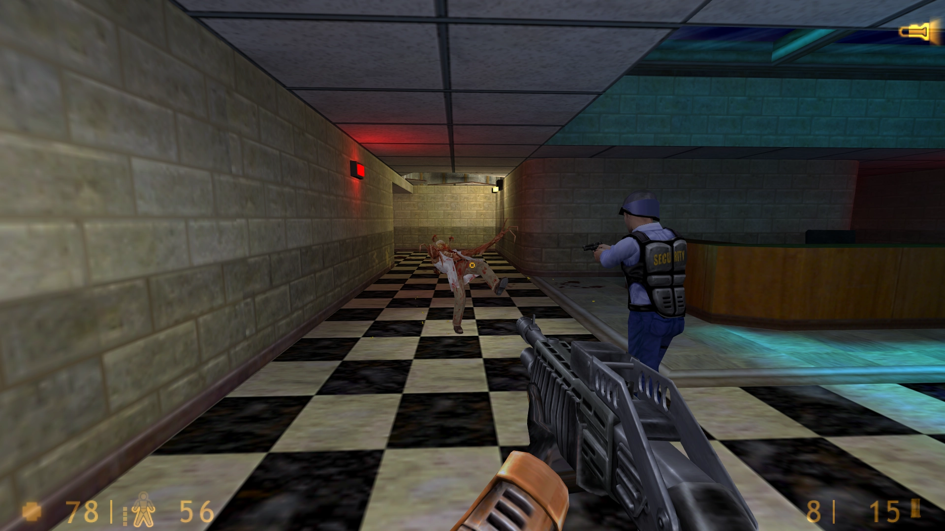 Te encontrarás con algunos científicos y guardias de seguridad, pero ninguno es importante y puedes ignorarlos sin penalización.