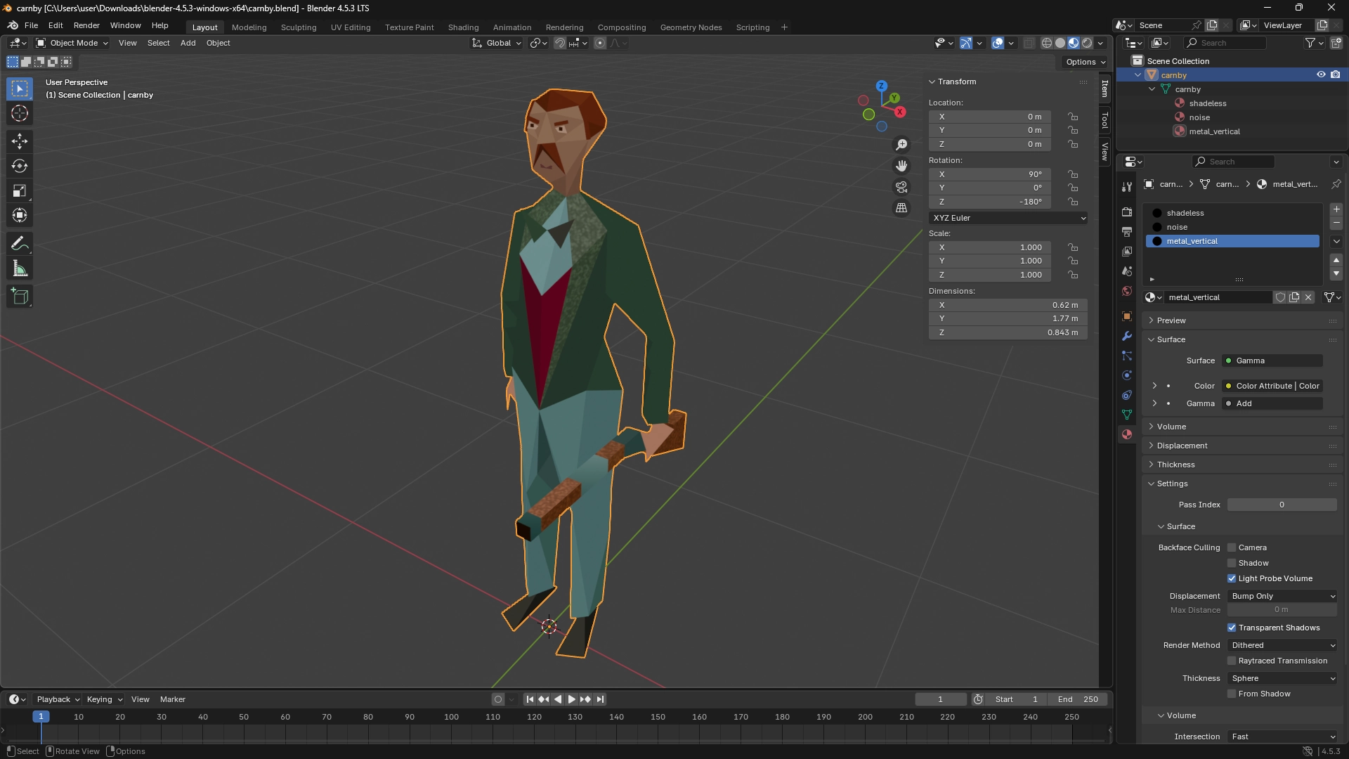 The model should look good immediately upon opening it in Blender.